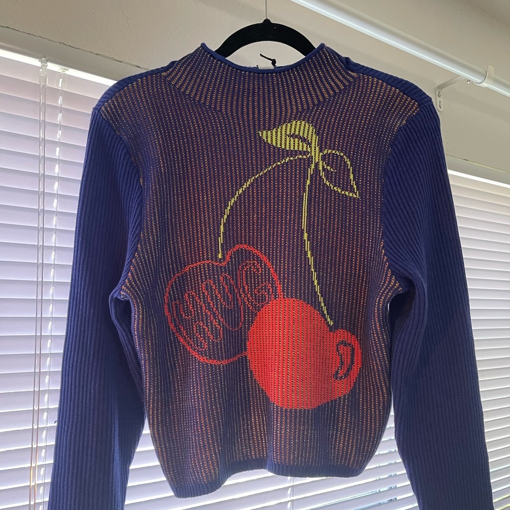 Urban Outfitters BDG Cherry Navy Blue Long Sleeve